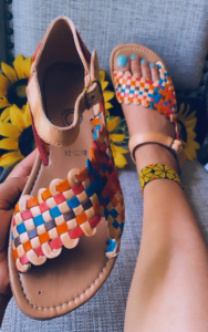 Boho-style huarache sandals 