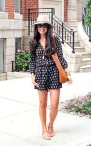 Romper Outfits with Minimal Sandals